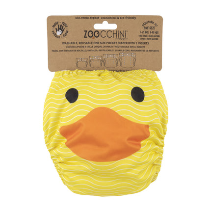 Zoocchini Waschbare Windel „Puddles The Duck“ mit Einlage