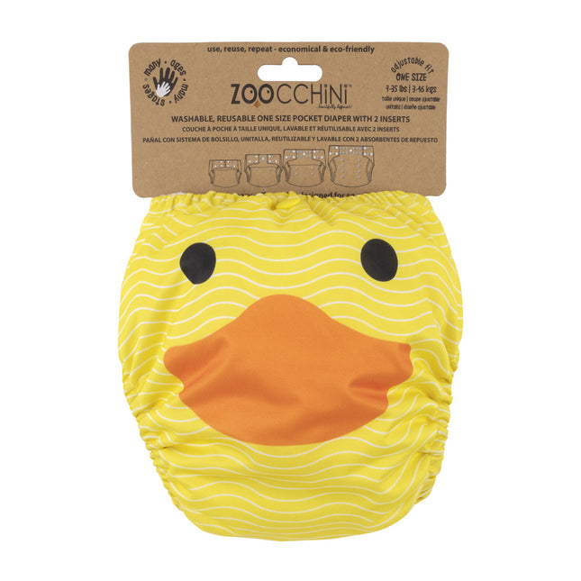 Zoocchini Waschbare Windel Puddles The Duck mit Einsatz