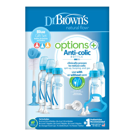 Dr. Brown's Optionen+ Geschenkset Standardflasche blau