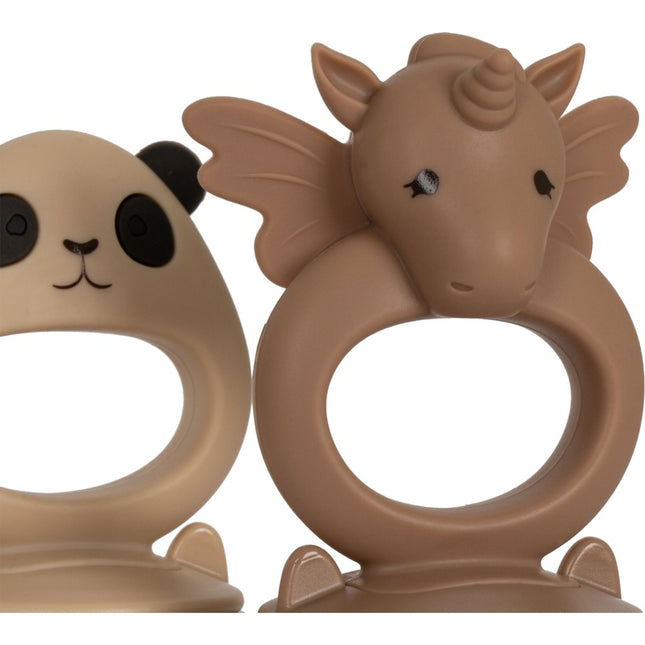 Konges Slojd Baby-Besteck-Set Einhorn und Panda 2tlg.