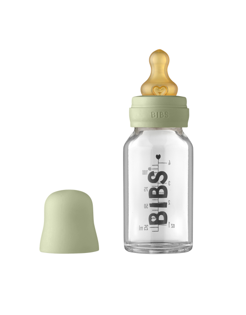 BIBS Babyflasche Glas 110ml Salbei