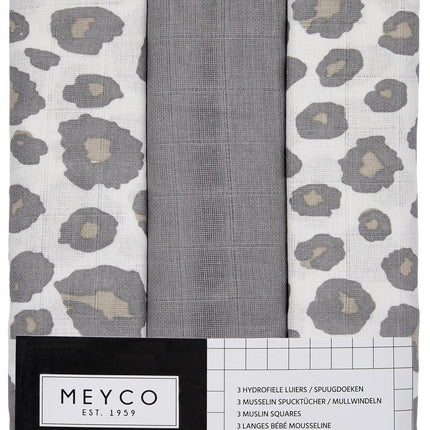 Meyco Hydrofile Cloth 3St Panther Neutral/ Grau/Panther Neutral