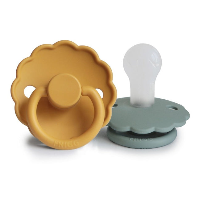 Frigg Schnuller Größe 2 Daisy Honey Gold/Lily Pad Silikon 2er-Pack