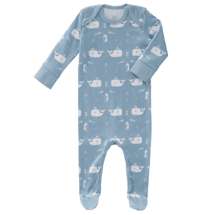 Fresk Baby Pyjama Met Voet Whale Blue Fog - Fresk - Babywinkel - 8718754232722