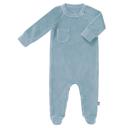 Fresk Baby Pyjama Velours Met Voeten Blue Fog - Fresk - Babywinkel - 8720574694284