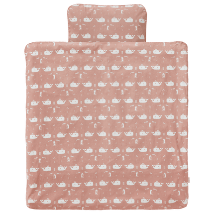 Fresk Dekbedovertrek Whale Mellow Rose 80x80cm - Fresk - Babywinkel - 8718754235006