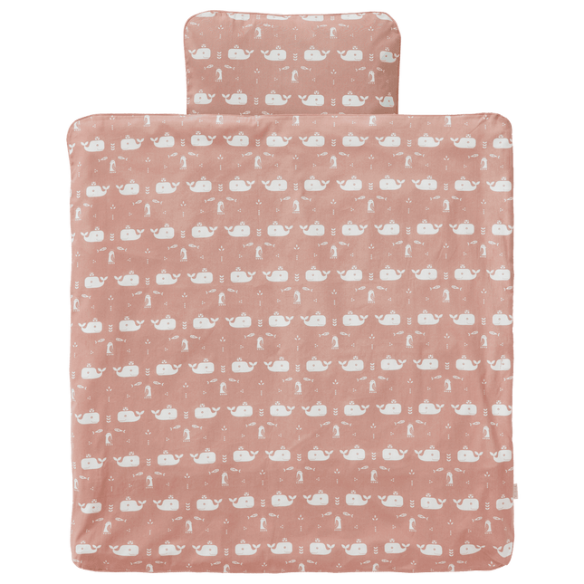 Fresk Dekbedovertrek Whale Mellow Rose 80x80cm - Fresk - Babywinkel - 8718754235006