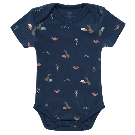 Fresk Romper Rabbit Korte Mouwen Mood Indigo - Fresk - Babywinkel - 8720574692778