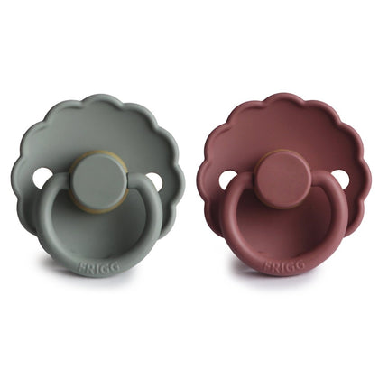 Frigg Speen Maat 1 Daisy French Gray/Woodch Silicone 2 - Pack - Frigg - Babywinkel - 5715239010885