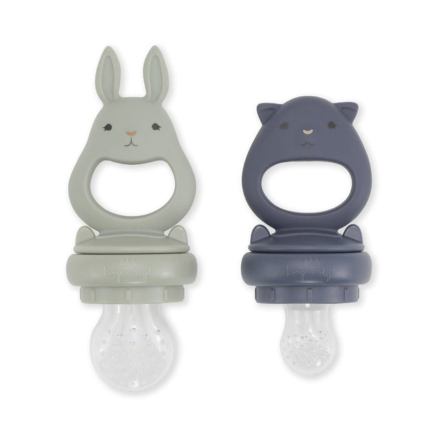 Konges Slojd Baby Bestekset Silicone Fruit Feeding Pacifier Onyx 2st - Konges Slojd - Babywinkel - 5715404088299