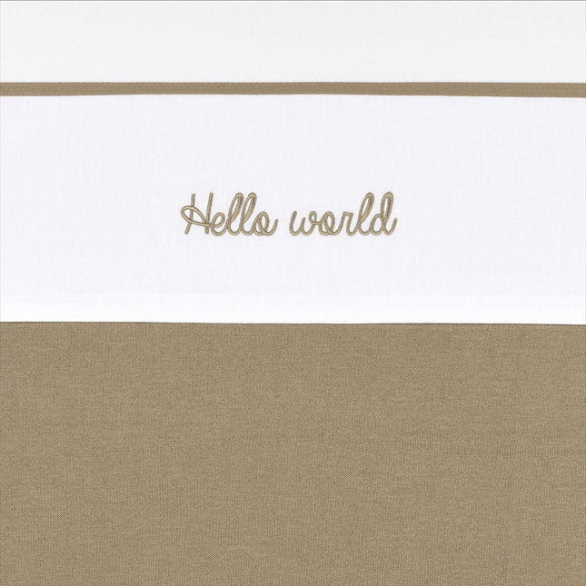 Meyco Ledikantlaken Hello World Taupe 100X150cm - Meyco - Babywinkel - 4054703164022