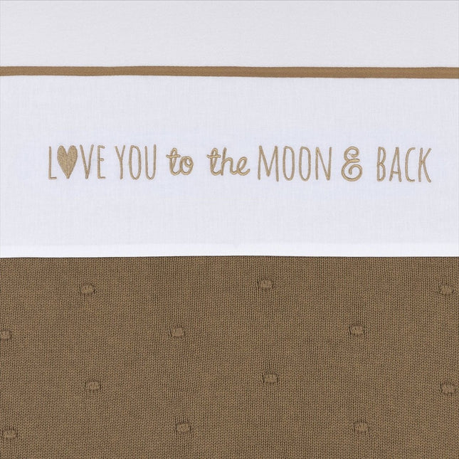 Meyco Ledikantlaken Love You To The Moon & Back Toffee 100X150cm - Meyco - Babywinkel - 4054703842999