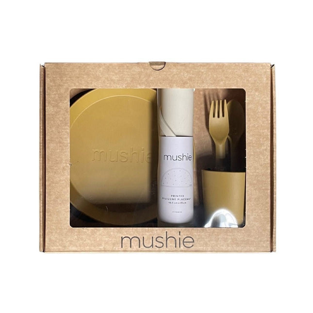 Mushie Giftbox Kinderservies Set Rond Mustard - Mushie - Babywinkel - 5715239022482