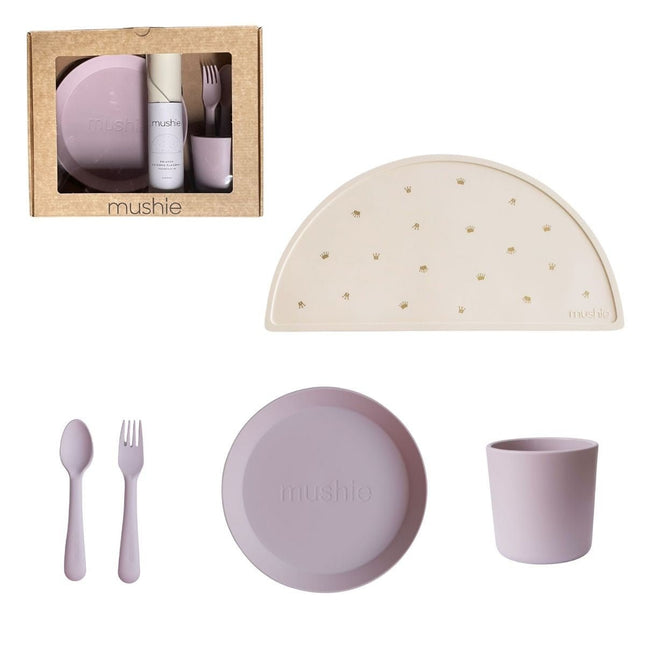 Mushie Giftbox Kinderservies Set Rond Soft Lilac - Mushie - Babywinkel - 5715239022512