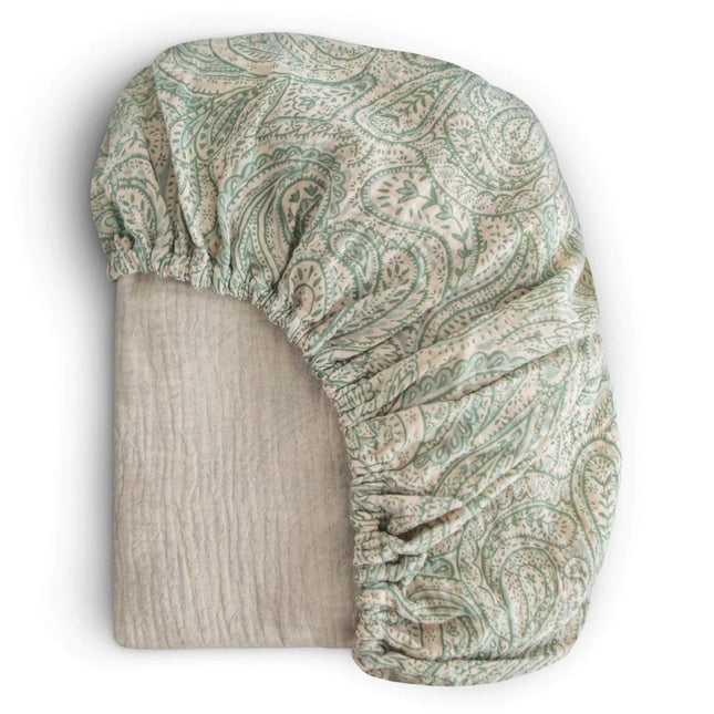 Mushie Ledikantlaken Green Paisley - Mushie - Babywinkel - 8100524602390