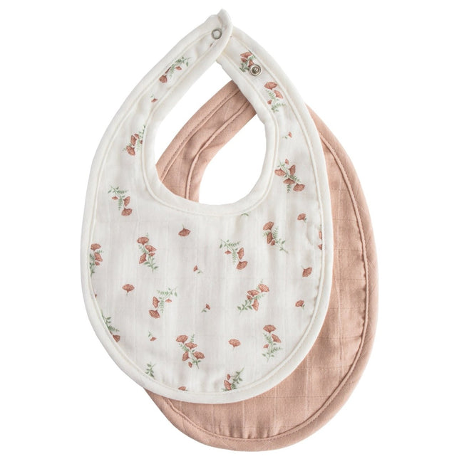 Mushie Slabbetje Blush/Pink Floral 2St - Mushie - Babywinkel - 810052469577