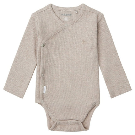 Noppies Romper Lange Mouwen Rib Nino Taupe Melange - Noppies - Babywinkel - 8719788883935