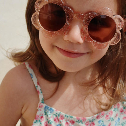 Konges Slojd Baby-Sonnenbrille, Blumen-Glitzer-Rose