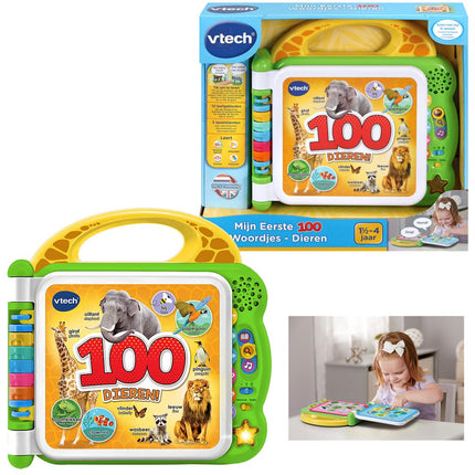 Vtech Baby Boekje Mijn Eerste 100 Woordjes Dieren - Vtech - Babywinkel - 3417766095428